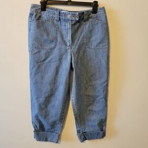 TALBOTS 12P CUFFED PETITE 12 NAUTICAL STYLE JEANS